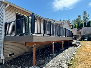 Composite Deck with Black Railings in Lake Stevens